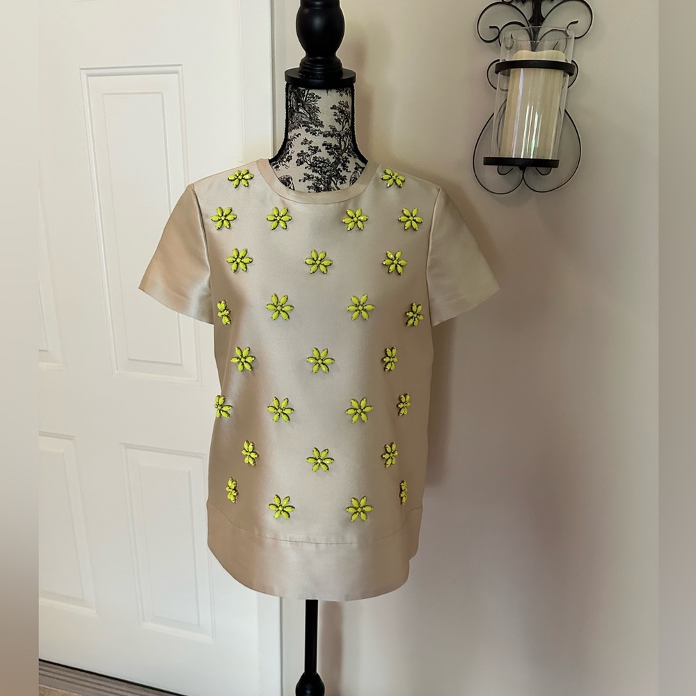 NWT, Kate Spade floral cluster popover, size 4 top.